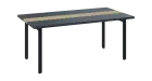 DOUBLE 180 pracovní stůl, kovová podnož černá, deska 36 mm, široký 1800 mm, antracit, vložená deska